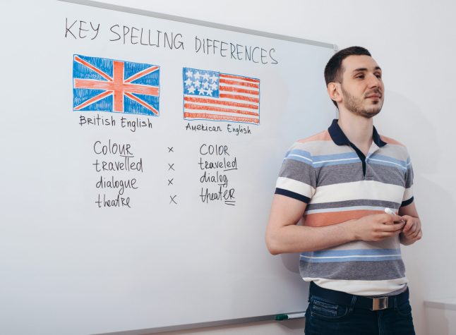 Teacher talks about the difference between British and American English